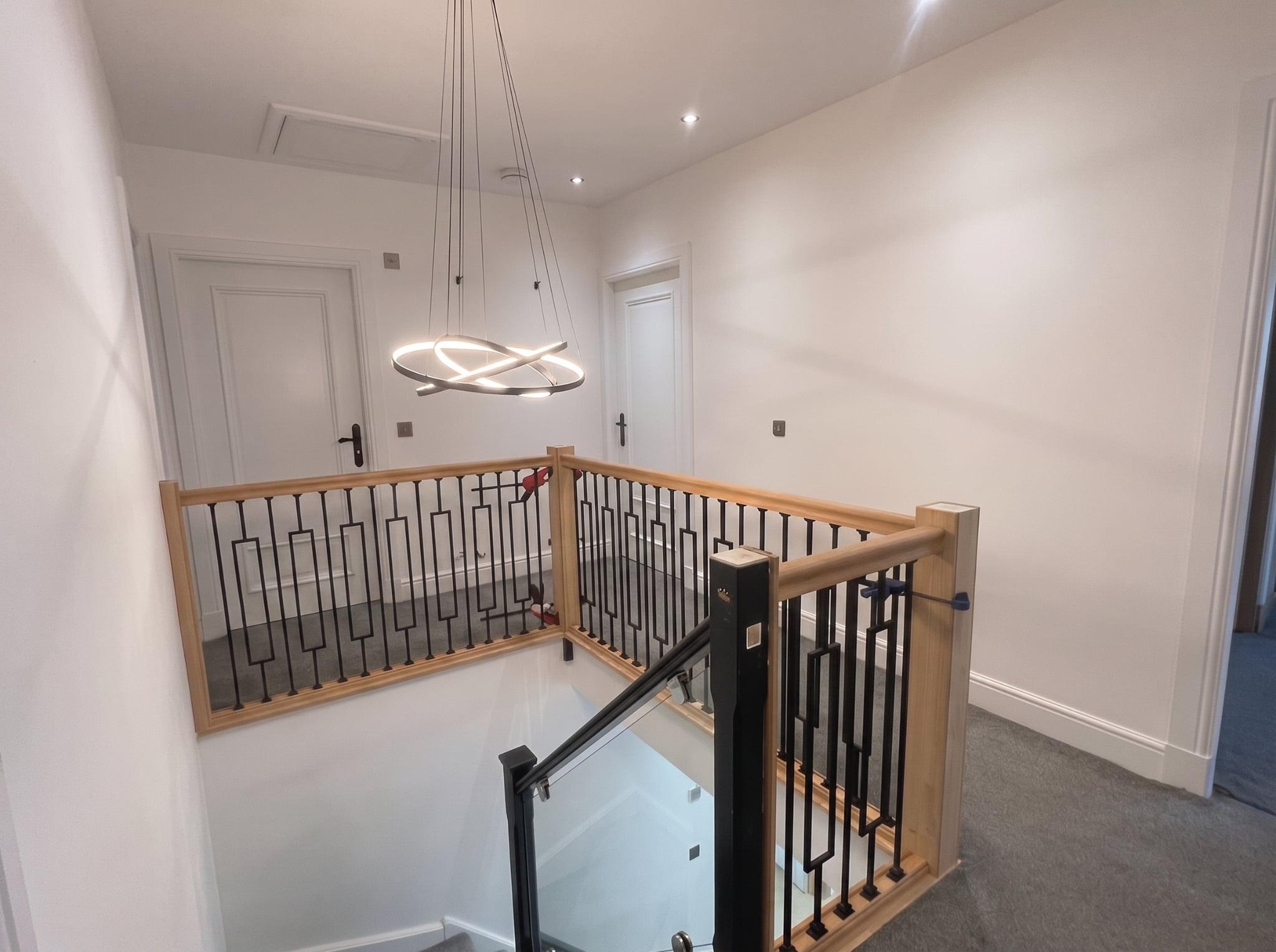 Handrail detail with precision metal balustrade spindles